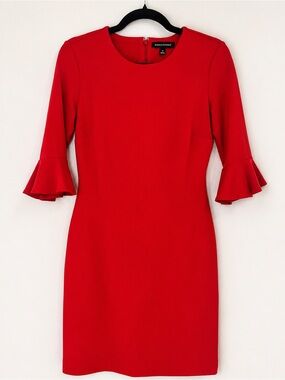Banana Republic Red Ruffle Sleeve Sheath Dress | Size 4